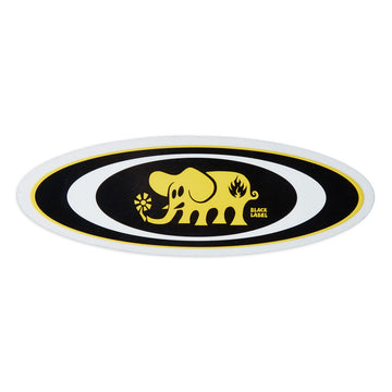 Black Label Oval Elephant Sticker - Assorted