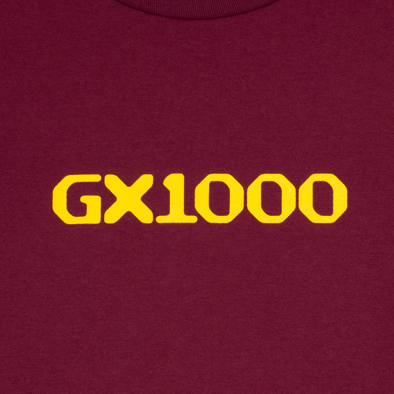 GX1000 OG Logo T-Shirt - Burgundy/Yellow Font