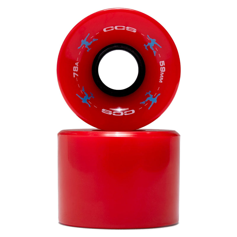 CCS Retro Cruiser 78a Skateboard Wheels - Red - 59mm