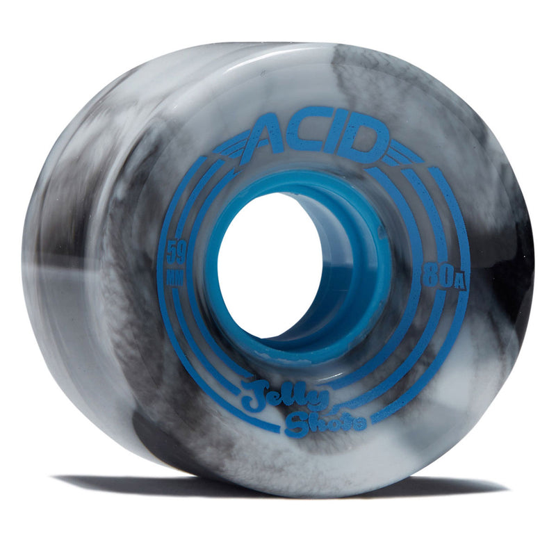 Acid Jelly Shots 80a Skateboard Wheels - Black/White Swirl - 59mm