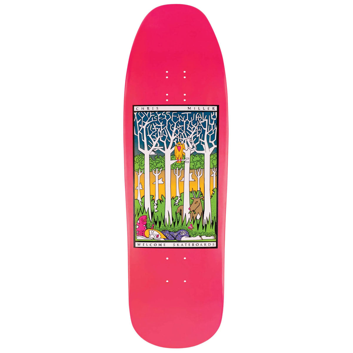 Welcome Love Is Essential Chris Miller On A Gaia Skateboard Deck - Hot Pink Dip - 9.60