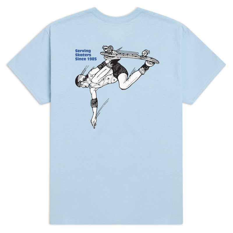 CCS June 1985 Ad T-Shirt - Light Blue/Black