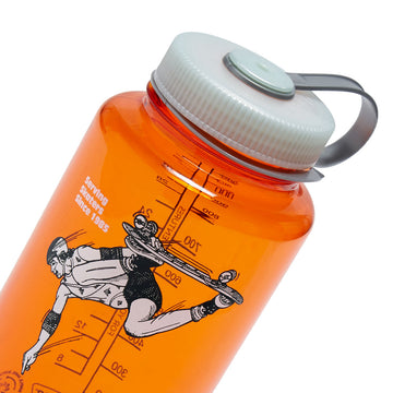 CCS June 1985 Wide Mouth Nalgene Water Bottle - Orange/Platinum - 32oz
