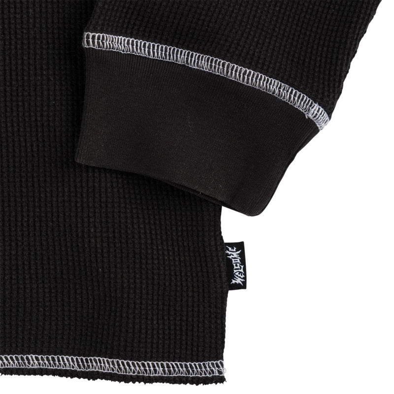 Welcome Scan Contrast Stitch Thermal Shirt - Black