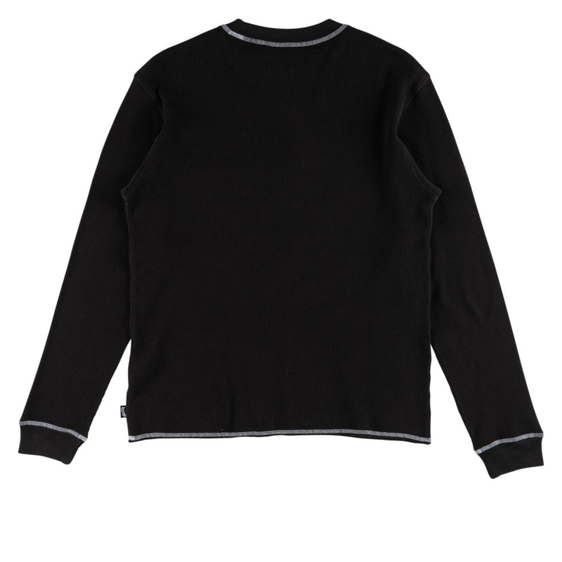 Welcome Scan Contrast Stitch Thermal Shirt - Black