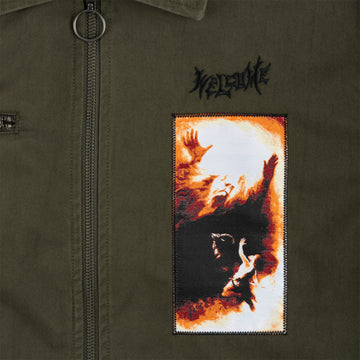 Welcome Smite Patches Long Sleeve Work Shirt - Forest