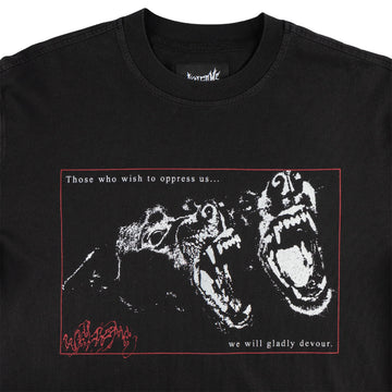 Welcome Snarl Layered Long Sleeve T-Shirt - Black