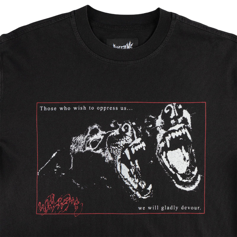 Welcome Snarl Layered Long Sleeve T-Shirt - Black