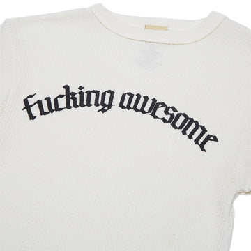 Fucking Awesome Blackletter Logo Long Sleeve Thermal Shirt - White