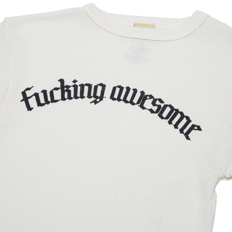 Fucking Awesome Blackletter Logo Long Sleeve Thermal Shirt - White