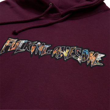 Fucking Awesome Dill Collage Logo Hoodie - Maroon