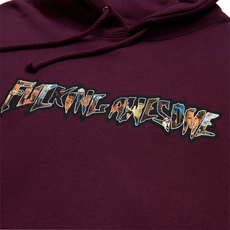 Fucking Awesome Dill Collage Logo Hoodie - Maroon