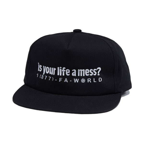 Fucking Awesome Is Your Life a Mess 6 Panel Snapback Hat - Black – CCS