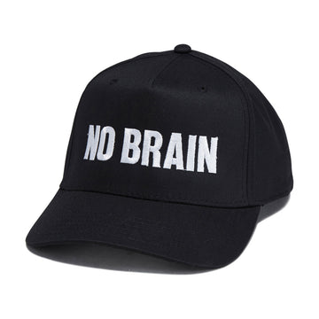 Fucking Awesome No Brain 6 Panel Snapback Hat - Black