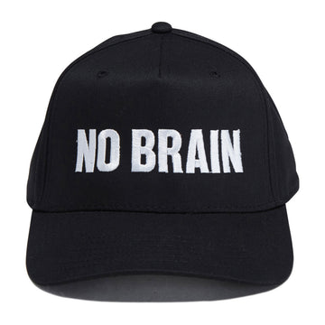 Fucking Awesome No Brain 6 Panel Snapback Hat - Black
