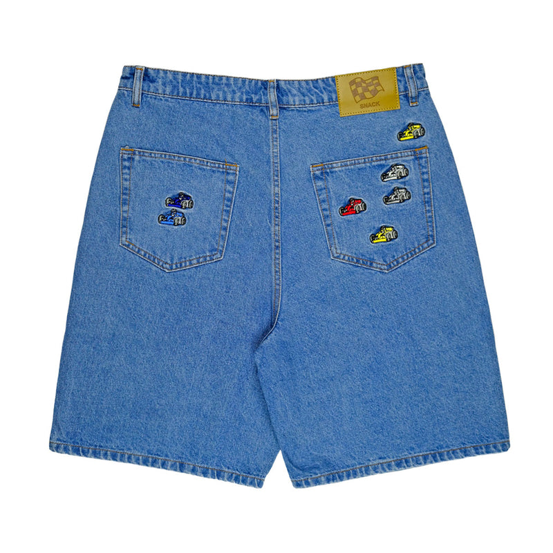 Snack Pole Position Jean Shorts - Skyline Blue