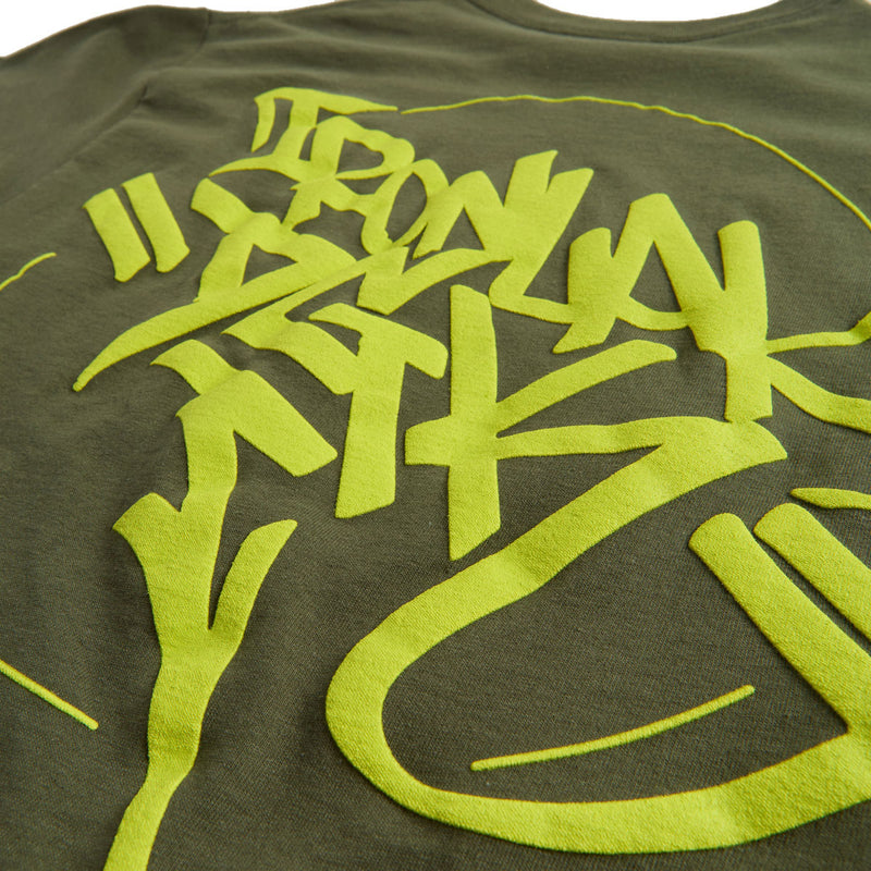 DGK x Ironlak Hands Off Puff Ink T-Shirt - Military Green