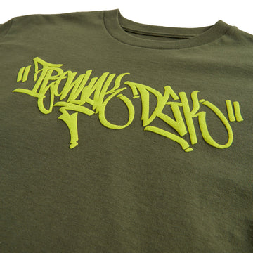 DGK x Ironlak Hands Off Puff Ink T-Shirt - Military Green