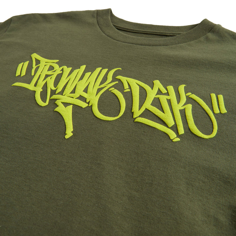 DGK x Ironlak Hands Off Puff Ink T-Shirt - Military Green