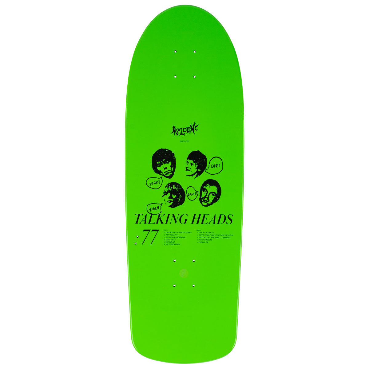 Welcome x Talking Heads Psycho On A Boar Skateboard Deck - Green Dip - 10.125