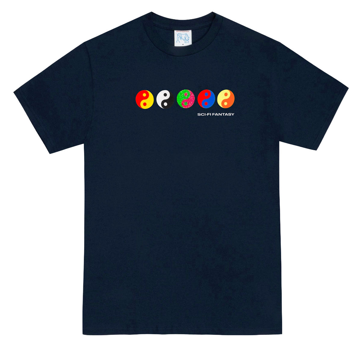 Sci-Fi Fantasy Yin Yang T-Shirt - Dark Navy image 1