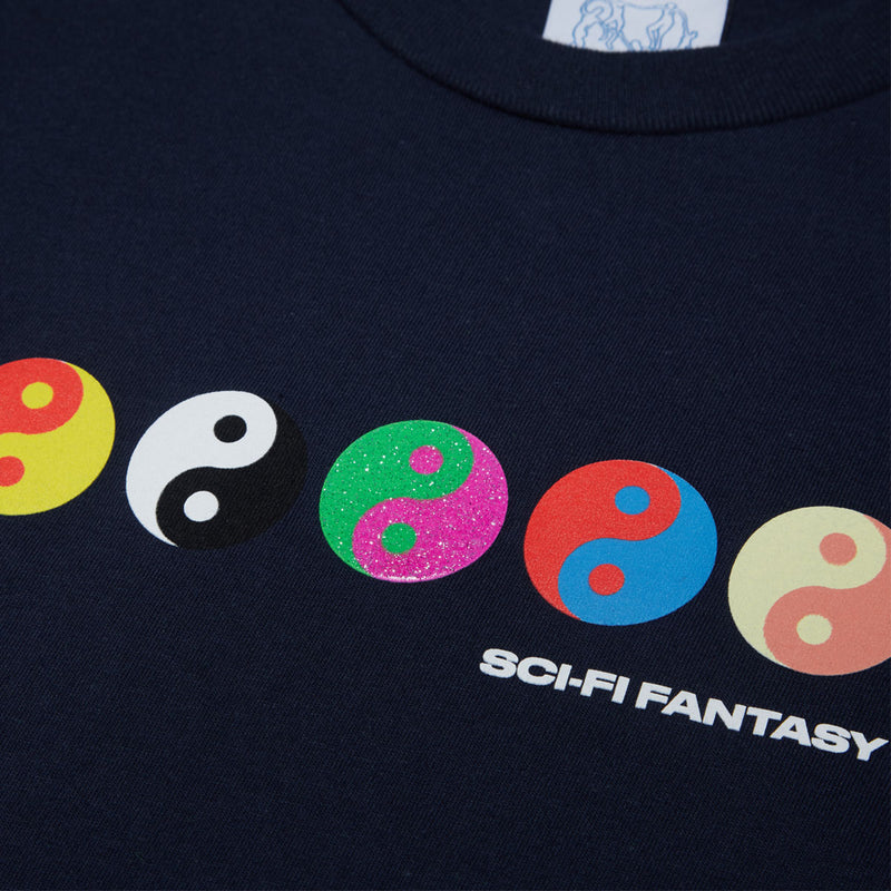 Sci-Fi Fantasy Yin Yang T-Shirt - Dark Navy