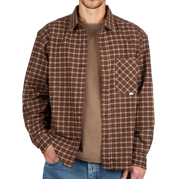 COEVALS CLUB Men's Flannel Snap Button Shirt - Corduroy Lined Collar & Cuffs, Plaid Long Sleeve, Regular Fit, 100% Cotton - View #6
