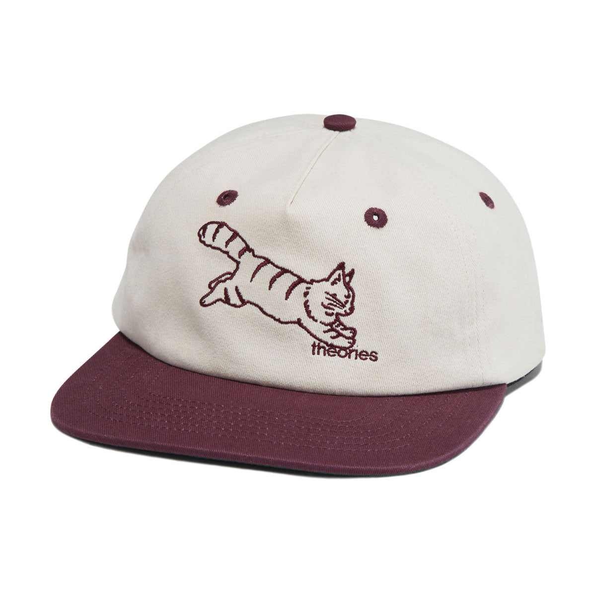 Theories Concious Kitty Snapback Hat - Wine/Stone image 1