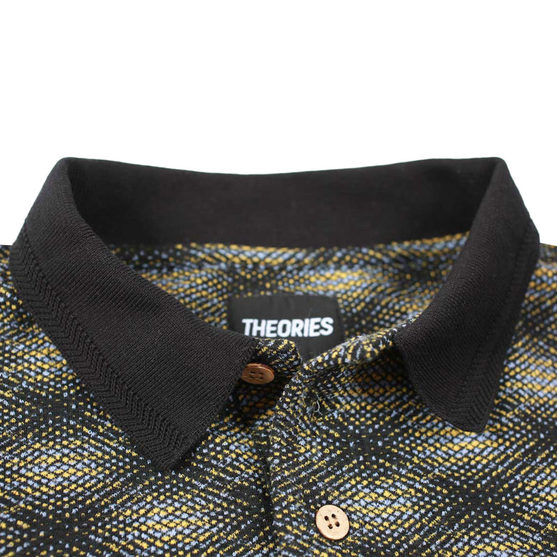 Theories E.S.P. Long Sleeve Polo Shirt - Black And Lilac