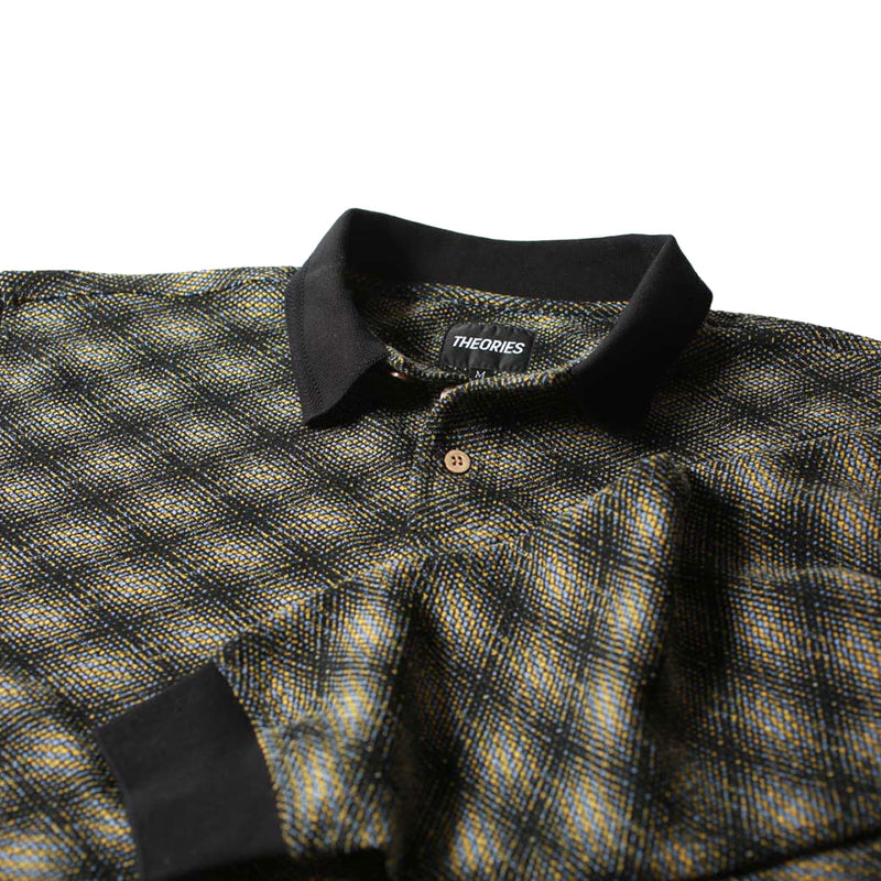 Theories E.S.P. Long Sleeve Polo Shirt - Black And Lilac