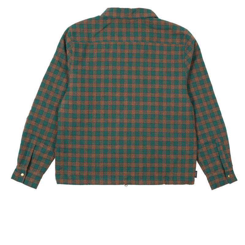 Theories Lantern Quilted Flannel Jacket - Green