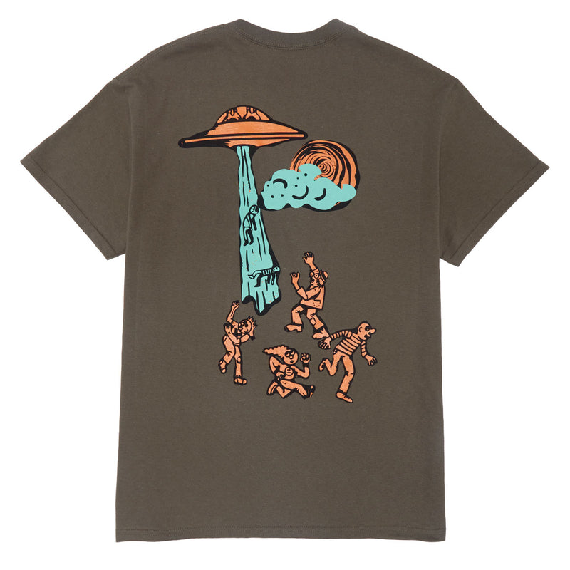 Portal Dimension UFO Abduction T-Shirt - Olive