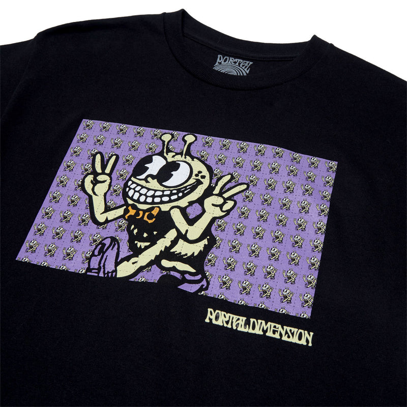 Portal Dimension Peace Tab T-Shirt - Black