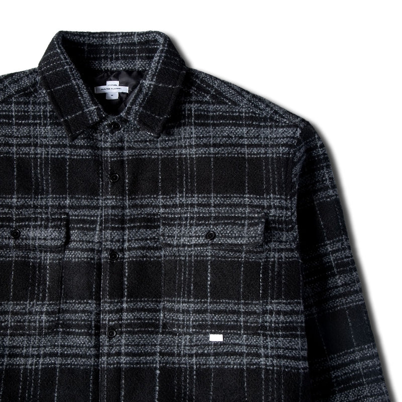 CCS Quilted Flannel Jacket - Black/White