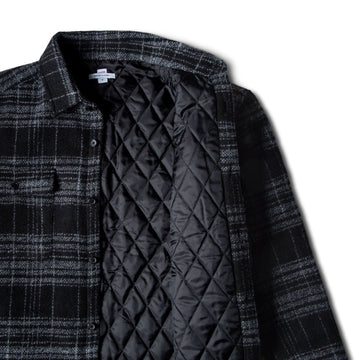 CCS Quilted Flannel Jacket - Black/White
