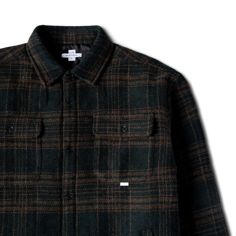 CCS Quilted Flannel Jacket - Green/Brown