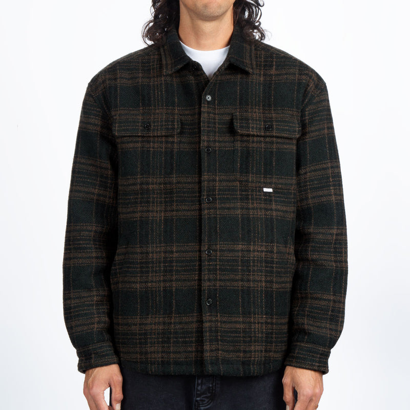 CCS Quilted Flannel Jacket - Green/Brown