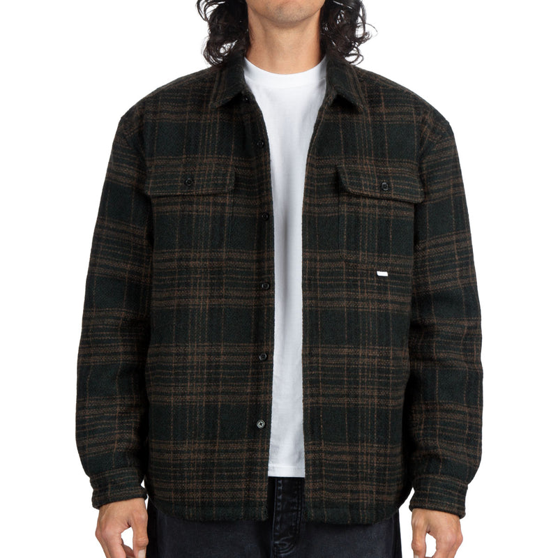 CCS Quilted Flannel Jacket - Green/Brown