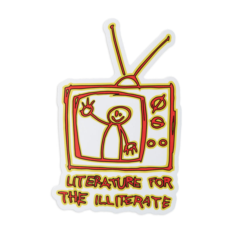 411 Literature For The Illiterate Sticker - Red/Yellow