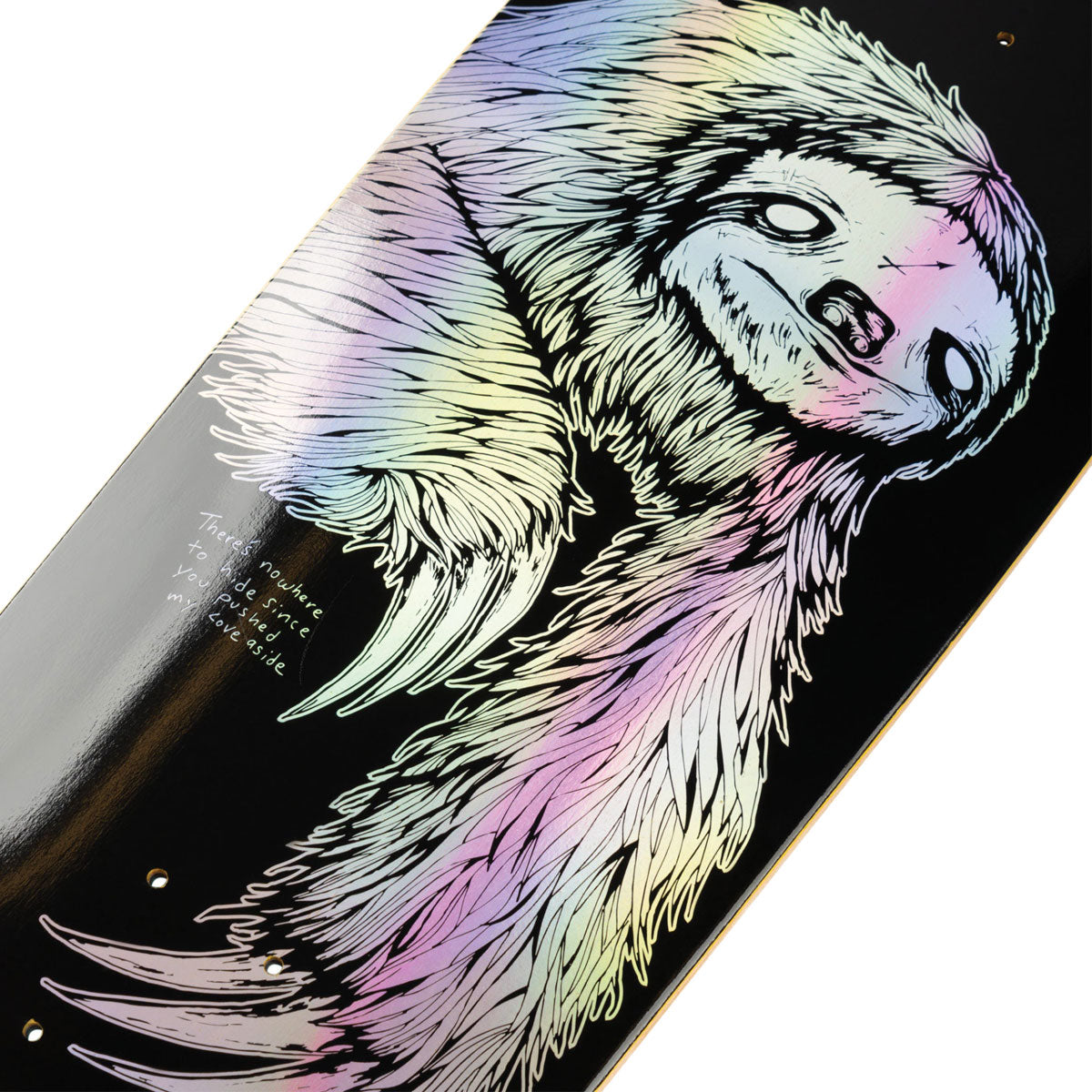 Welcome Sloth On Slappy Slap Skateboard Deck - Black/Prism Foil - 9.50