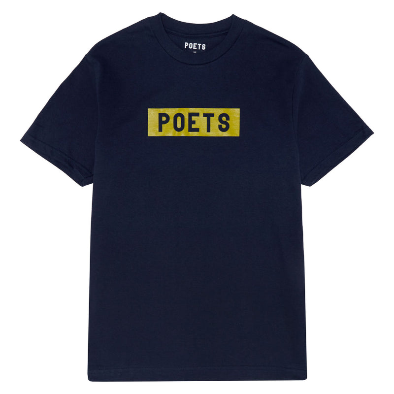 Poets OG Box Logo Screened T-Shirt - Navy