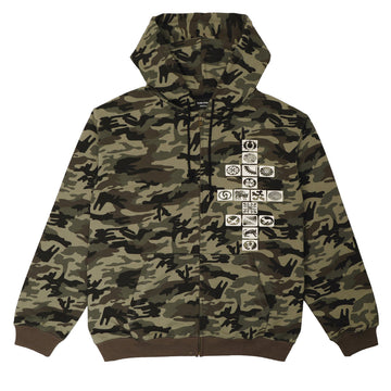Passport Kollaasi Zip Hoodie - Woodland Camo