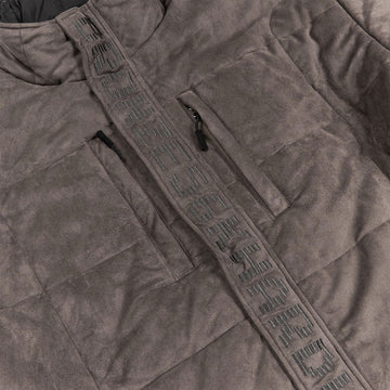 Bronze 56k Faux Suede Puffer Jacket - Steel