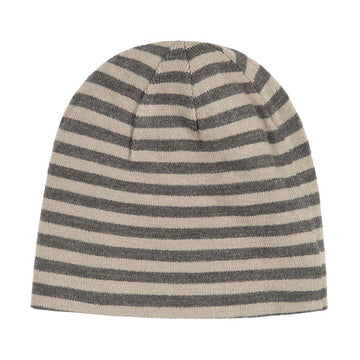 Bronze 56k Emo Stripe B Skully Beanie - Grey