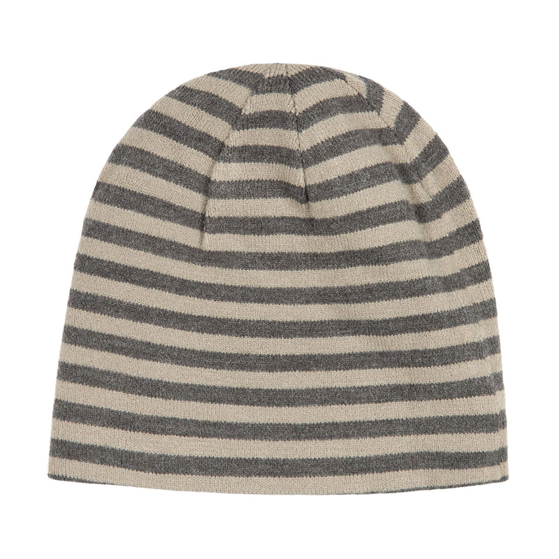 Bronze 56k Emo Stripe B Skully Beanie - Grey