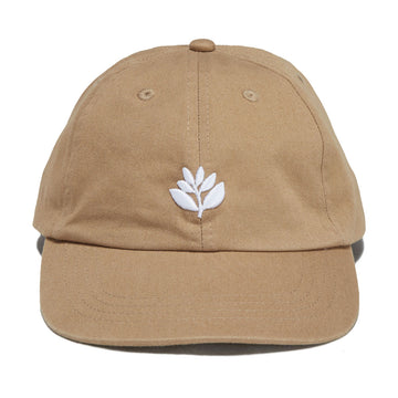 Magenta Bossed Dad Hat - Beige