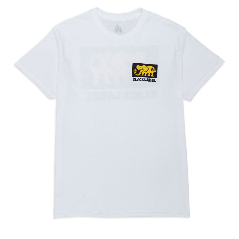 Black Label Elephant Block T-Shirt - White