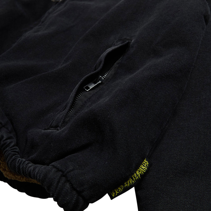 WKND Sherpa Lined Denim Jacket - Washed Black Denim