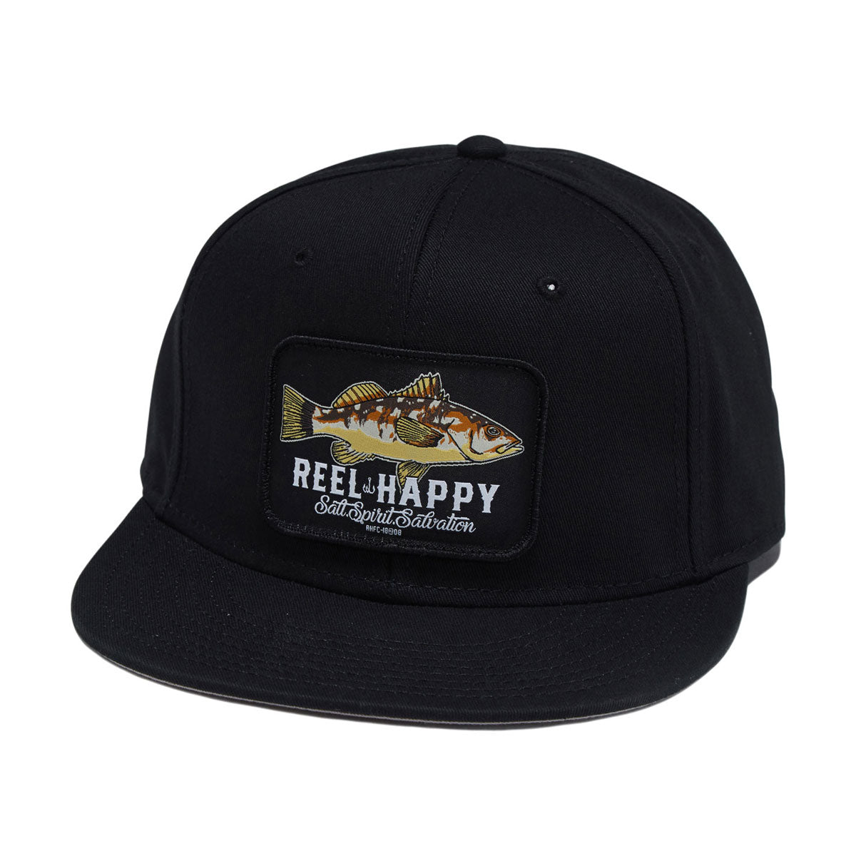 Reel Happy Calico Snapback Hat - Black image 1