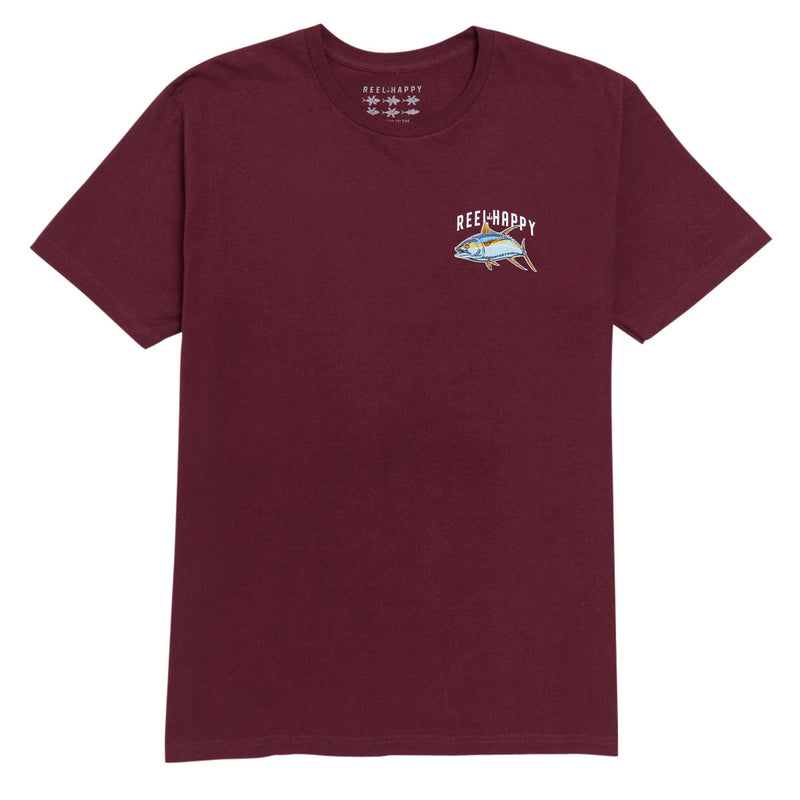 Reel Happy Tuna Grande T-Shirt - Burgundy